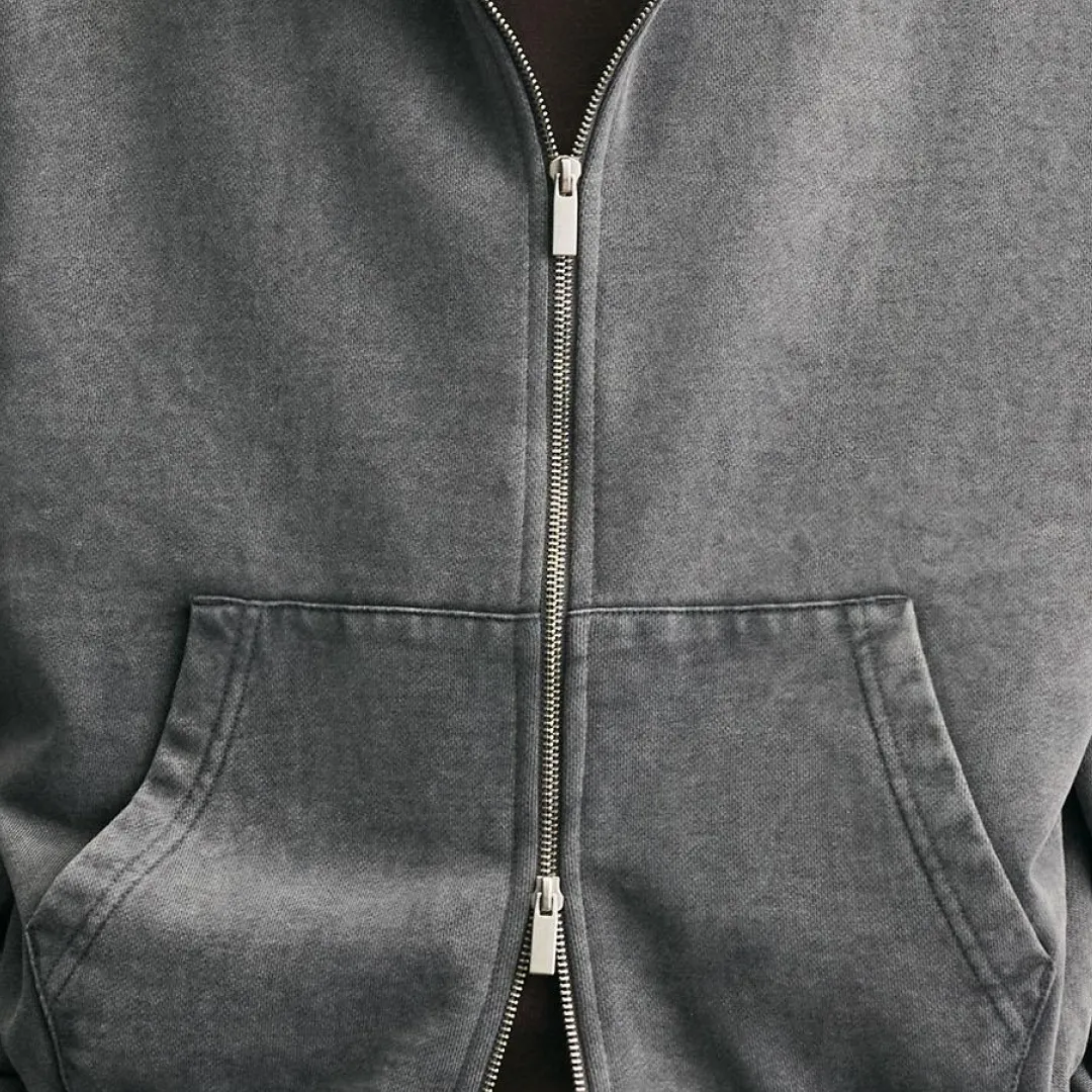 Washed zip hoodie - Imagen 2